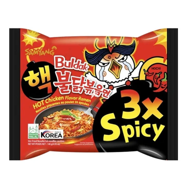 Samyang 3X Spicy Buldak (Korean) Hot Chicken Flavor Ramen Stir-Fried Noodle - 140g