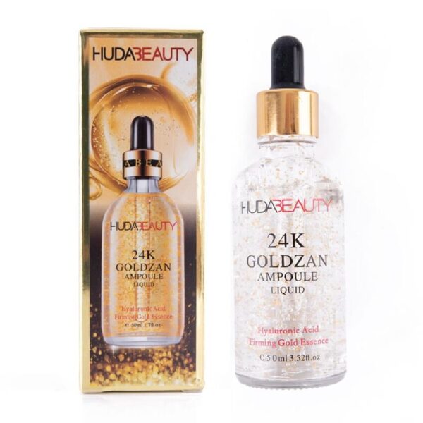 Huda Beauty 24K Goldzan Ampoule Liquid Hyaluronic Acid Firming Gold Essence 50ml