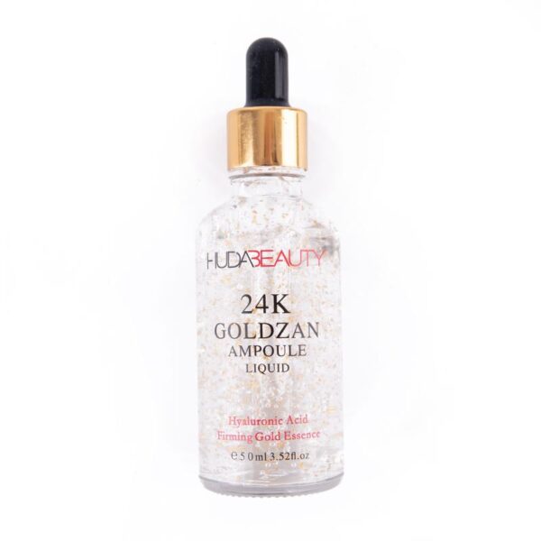 Huda Beauty 24K Goldzan Ampoule Liquid Hyaluronic Acid Firming Gold Essence 50ml - Image 2