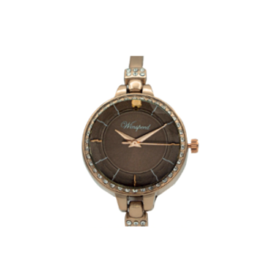 Windspeed Ladies Brown Thin Strap Watch with Stone