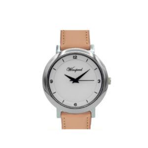 Windspeed Silver Case Light Brown Colour Thin Strap Ladies Quartz Wristwatch