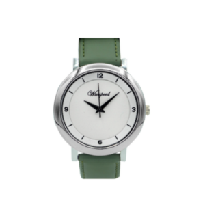 Windspeed Silver Case Green Colour Thin Strap Ladies Quartz Wristwatch