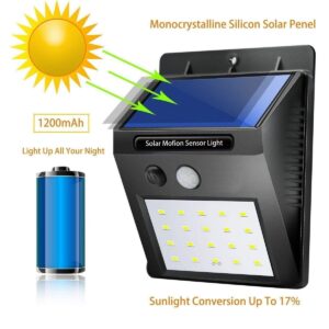 An Image of Solar Powered Automatic Motion Activated uptp 30 LED Outdoor Wireless Weatherproof Smart Light
