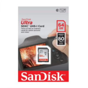 SanDisk Ultra 64GB SDXC Class 10 UHS-I Memory Card up to 80MB/s