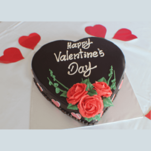 Chocolate Valentine Heart with Roses 500g