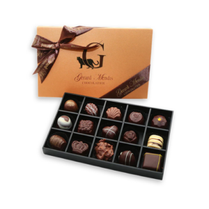 15pc Classic Wooden Chocolate Box (Gold)