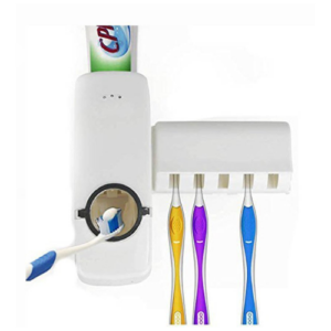2 in 1 Automatic Toothpaste Dispenser and Tooth Brush Holder Set Automatic Toothpaste Dispenser and Tooth Brush Holder
