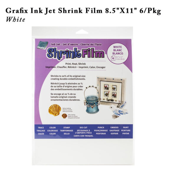 Grafix Ink Jet Shrink Film 8.5"X11" 6/Pkg