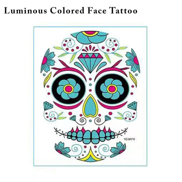 Glow-in-the-Dark Skull Temporary Costume Tattoos (YG10)