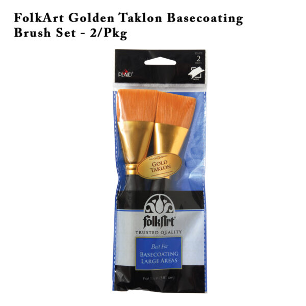 FolkArt Golden Taklon Basecoating Brush Set 2/Pkg