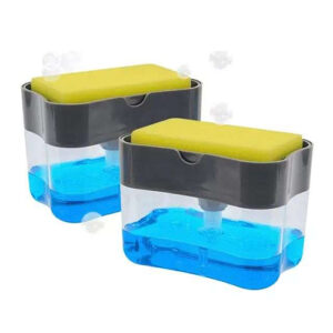 2 in 1 Plastic Kitchen Cleaning Brush Wash Sponge Holder