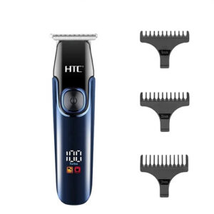 HTC AT-588 Professional T-blade Zero Cutting For Barber And Home Use Lithium Battery LED Display Two Speeds Control Hair Clipper For Hair Cutting