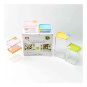 High Quality Multi-Purpose Space Savvy Stackable Pocket Block Container Set 5Pcs
