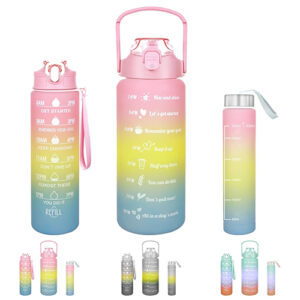 1 set /3 pcs Sports Water Bottle with Straw
