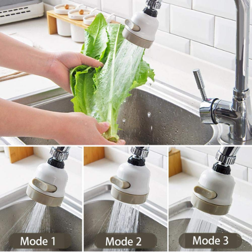 Universal Splash Proof Head 360° Rotatable 3 Modes Adjustable Nozzle Filter