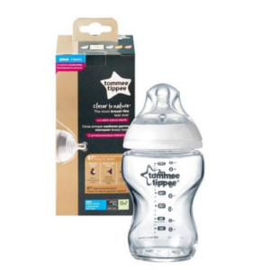 Tommee Tippee Slow Teat Baby Glass Bottle 250ml