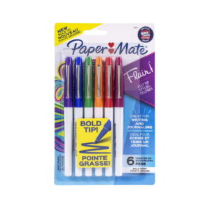 An image of Paper Mate Bold Flair Felt Tip Pens 6 Pcs