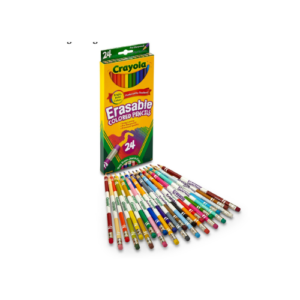 An image of Crayola Erasable Colored Pencils 24