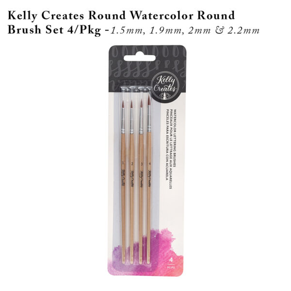 Kelly Creates Round Watercolor Round Brush Set 4/Pkg