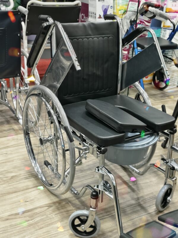 Commode Wheel Chair Arm Decline & Adjustable Leg - Image 2