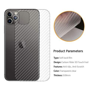 Carbon Fiber Pattern Back Film for Iphone 11 Pro Max Rear Fibre Sticker Protective