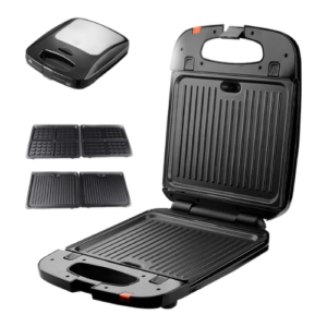 Multi-Purpose Detachable 3-in-1 Sandwich, Waffle, and Grill Maker