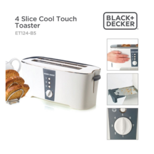 Black Decker 4 Slice Toaster 1350w OGB-ET124-B5