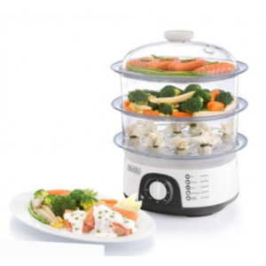 Black+Decker 775W 10L 3-Tier Food Steamer – HS6000-B5