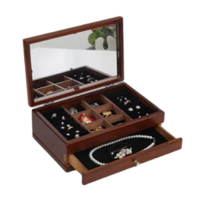 An image of a jewelry storage wooden box