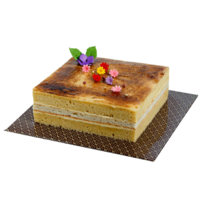 An image of a square shaped butter cake