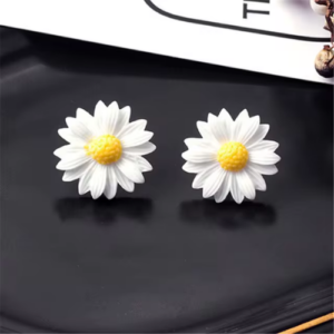 Daisy Flower Stud White Earrings for Women