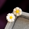 Daisy Flower Stud White Earrings for Women