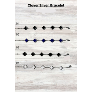 Clover Silver Bracelets with Colours