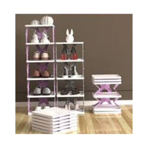 1pc Folding Shoe Rack, Multilayer Non-Installation Indoor Room Storage Rack, Space Saving Plastic Shoe Closet For Home