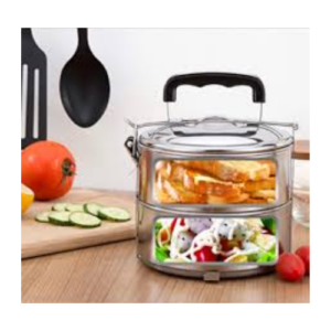 Portable Stainless Steel Lunch Box, Meal Food Container, 2 layers