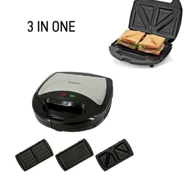 Sokany 3 in 1 Toaster 750W KJ-302 - Image 2