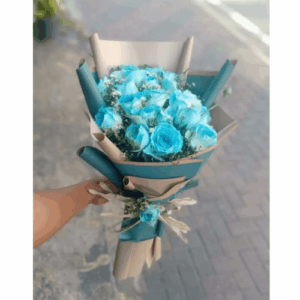 10 Blue Roses Bunch