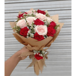 Pink & Red Rose Flower Bunch