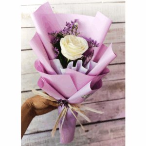 Single White Rose Bunch