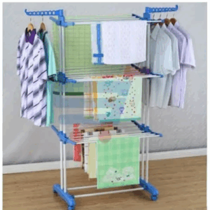 Three Layer Laundry Clothes Drying Rack with Hanger