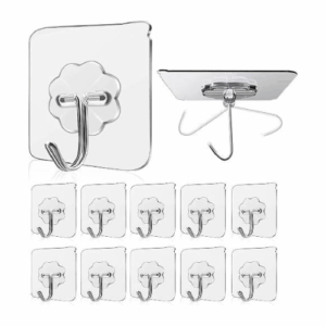 50 Pcs PVC Heavy Duty Self Adhesive Stainless Hooks