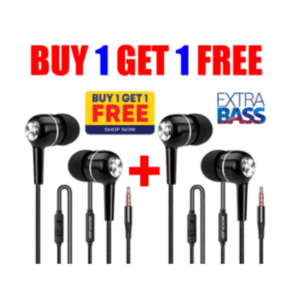 Buy 1 Get 1 Free - Bass Earphones 3.5mm Connector With Mic