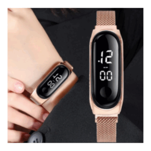 Digital LED Dial Stainless Steel Fashionable Watches for Men Women