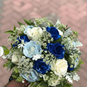 Blue and White Bridal Possy