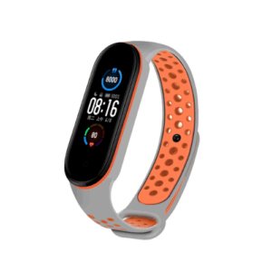 Orange and Gray Mi Band Nike Series Silicone Strap for Band 5