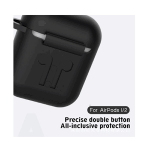 Soft Silicone Cover with Keychain For Apple Air Pods 1 and 2