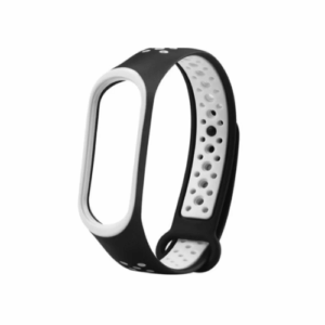 Black and Gray Mi Band Nike Series Silicone Strap For Band 3/4
