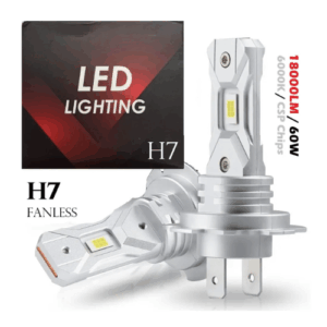 2 pcs Fanless H7 18000LM 60W LED Bulb