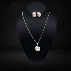 Coral Necklace and Earrings