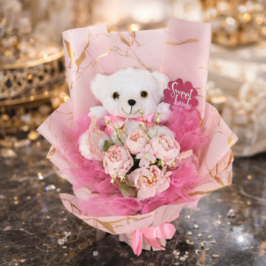 Valentine's Day Special - Quickee Blush Darling Teddy Bouquet